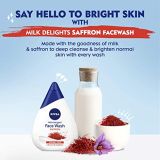 NIVEA Women Face Wash for Normal Skin, Milk Delights Saffron