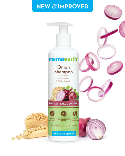 Mamaearth Onion Hair Fall Control Shampoo For Hair With onion & Plant Keratin 250ml