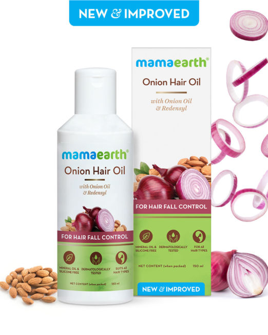 Mamaearth Onion Oil For Hair Regrowth and Hair Fall Control With Redensyl 150ml