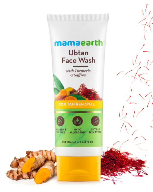 Mamaearth Ubtan Face Wash With Turmeric & Saffron For Tan Removal 100ml