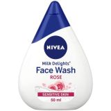 NIVEA Women Face Wash for Sensitive Skin, Milk Delights Rose