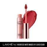 Lakme 9 to 5 Weightless Matte Mousse Lip & Cheek Color (9gm)