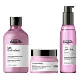 L’Oreal Professionnel Liss Unlimited Shampoo 300ml, Hair Mask 250gm & Hair Serum 125ml, Serie Expert