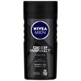 Nivea MEN Body Wash, Deep Impact, 3 in 1 Shower Gel for Body, Face & Hair, with Microfine Clay (250ml)