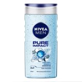 Nivea MEN Body Wash- Pure Impact with Purifying Minerals Particles- Shower Gel for Body- Face & Hair