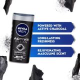 Nivea MEN Body Wash- Active Clean with Active Charcoal- Shower Gel for Body- Face & Hair 3-in-1 (250ml)