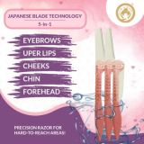 Mom & World Shaverush Women Foldable Pretty Face Razors With Japanese Blade Technology, 5 In 1 (100gm)