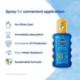 NIVEA Sun Dry Touch SPF 50, Transparent Sunscreen Spray, No White Cast, Instant UV Protection (200ml)